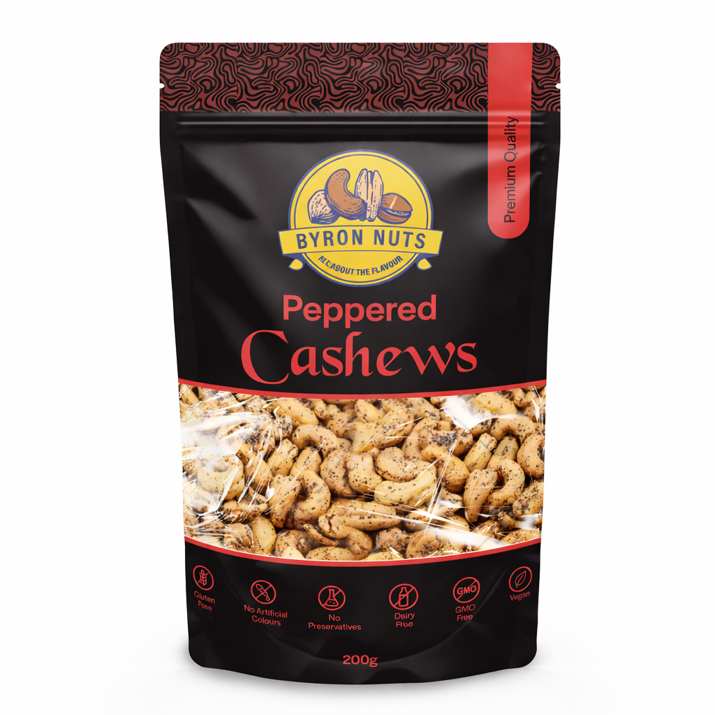 Peppered Cashews | Byron Nuts Gourmet Nuts