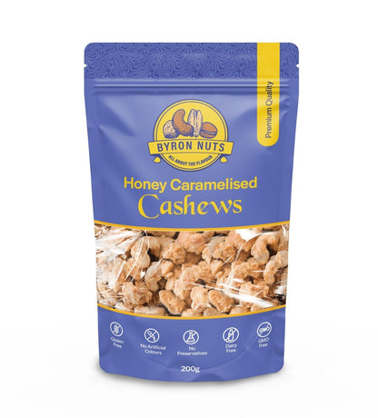 Honey Caramelised Cashews - Byron Nuts