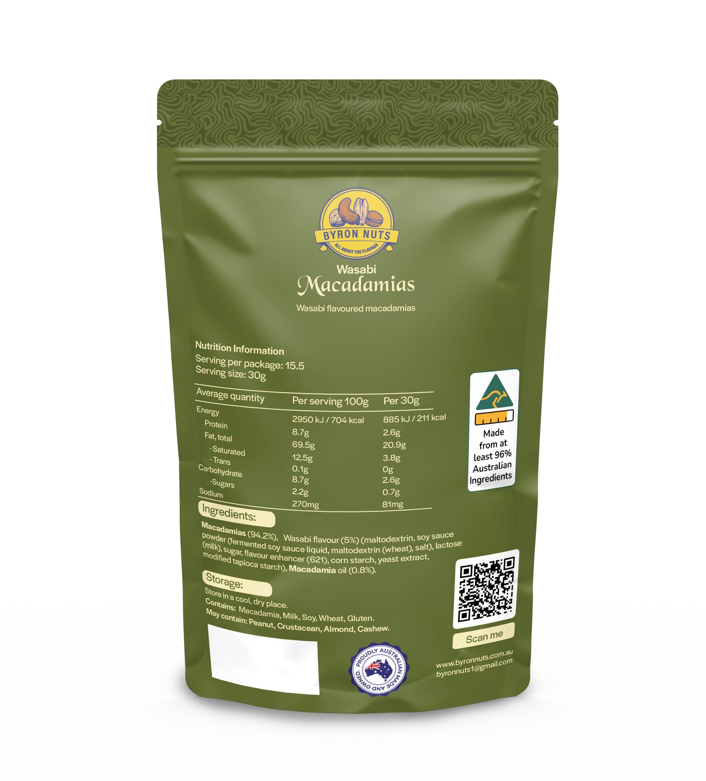 Wasabi Macadamias | Byron Bay Gourmet Nuts