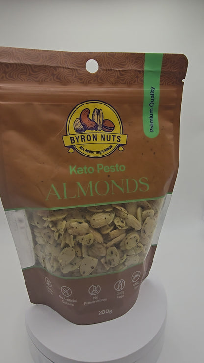 Keto Pesto Almonds | Byron Nuts Gourmet Nuts